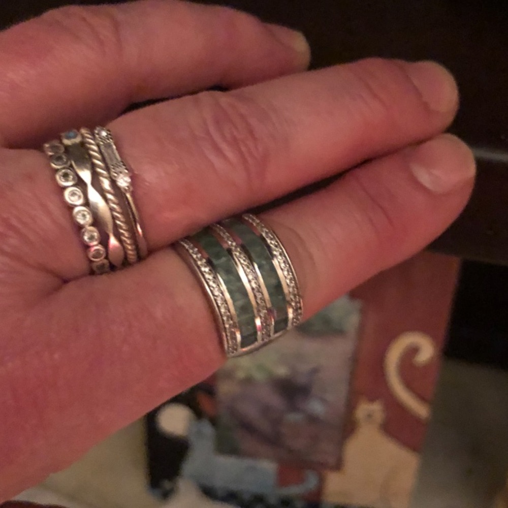Grandidierite Ring ~ Double Row Size 7.75 - Picture 2 of 11